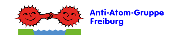 Logo Anti-Atom-Gruppe Freiburg, Titel der Homepage, Version 600x119